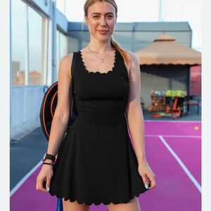 Black Scalloped workout Dress